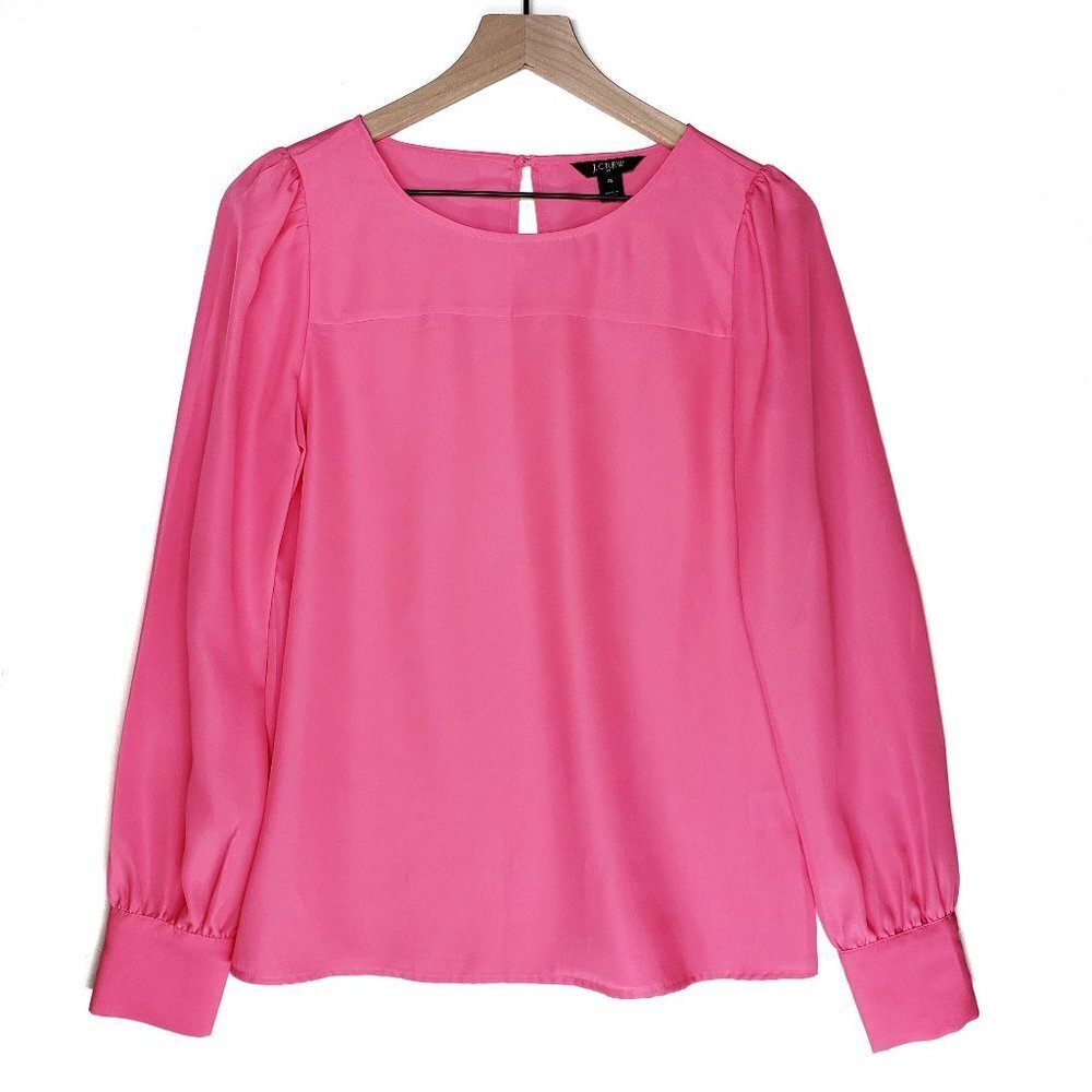 J.Crew Factory Neon Blouse Pink Top XS